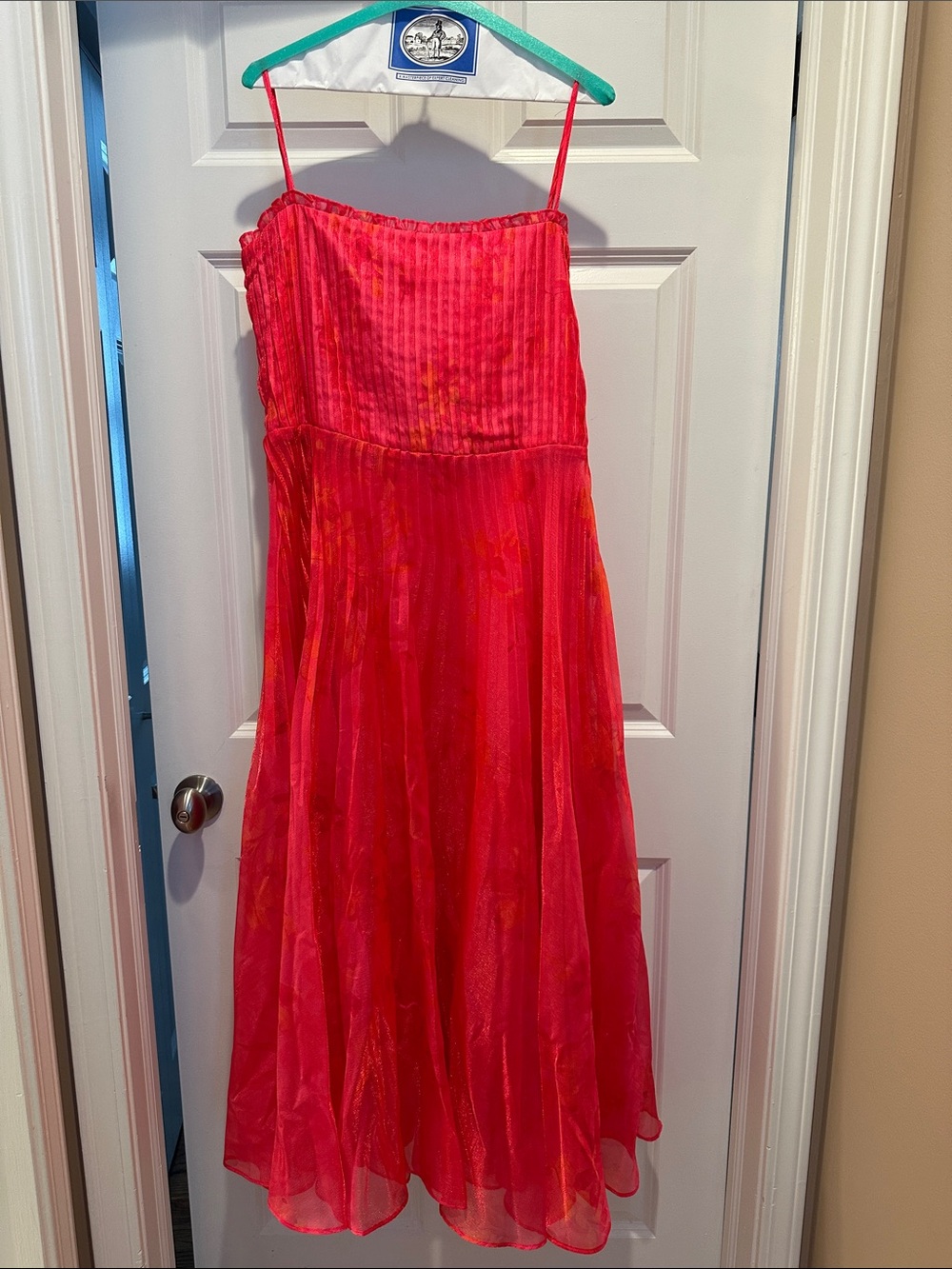 Taylor Bright Pink Spaghetti-Strap Formal Dress